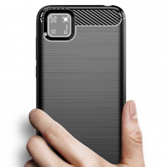 Carbon Case Flexible Cover TPU Case for Oppo A73 black
