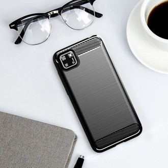 Carbon Case Flexible Cover TPU Case for Oppo A73 black