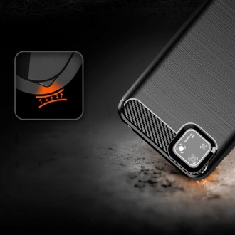 Carbon Case Flexible Cover TPU Case for Oppo A73 black