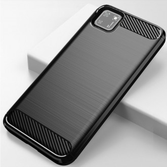 Carbon Case Flexible Cover TPU Case for Oppo A73 black