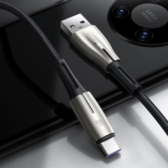 Baseus Water Drop USB - USB Typ C cable 66 W (11 V / 6 A) Huawei SuperCharge SCP 2 m green (CATSD-N06)