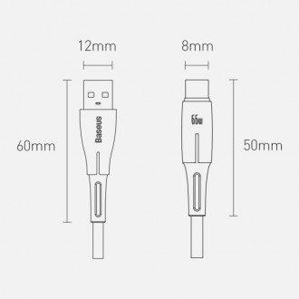 Baseus Water Drop USB - USB Typ C cable 66 W (11 V / 6 A) Huawei SuperCharge SCP 2 m green (CATSD-N06)