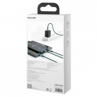 [RETURNED ITEM] Baseus Rapid 3in1 USB Typ C - USB Typ C / Lightning / micro USB cable 20 W 1,5 m green (CAMLT-SC06)