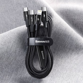 [RETURNED ITEM] Baseus Rapid 3in1 USB Typ C - USB Typ C / Lightning / micro USB cable 20 W 1,5 m green (CAMLT-SC06)