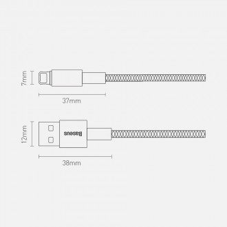 Baseus Tungsten USB - Lightning kabel 2,4 A 2 m černý (CALWJ-A01)