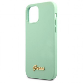 Guess GUHCP12MLSLMGGN iPhone 12/12 Pro 6,1&quot; zelený/zelený pevný obal Metal Logo Script