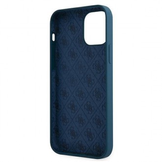 Guess GUHCP12SLSLMGBL iPhone 12 mini 5,4&quot; modro/modré pevné pouzdro Metal Logo Script