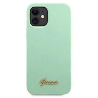 Guess GUHCP12SLSLMGGN iPhone 12 mini 5,4&quot; zelený/zelený pevný obal Metal Logo Script