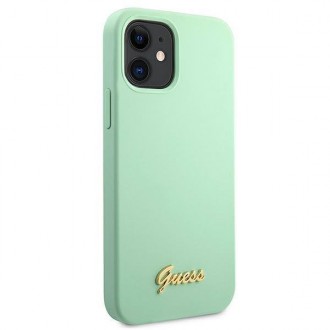 Guess GUHCP12SLSLMGGN iPhone 12 mini 5,4&quot; zelený/zelený pevný obal Metal Logo Script