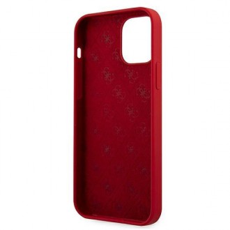 Guess GUHCP12SLSLMGRE iPhone 12 mini 5,4&quot; červený/červený pevný obal Metal Logo Script
