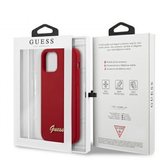 Guess GUHCP12SLSLMGRE iPhone 12 mini 5,4&quot; červený/červený pevný obal Metal Logo Script