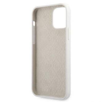 Guess GUHCP12SLSLMGWH iPhone 12 mini 5,4&quot; bílý/bílý pevný obal Metal Logo Script