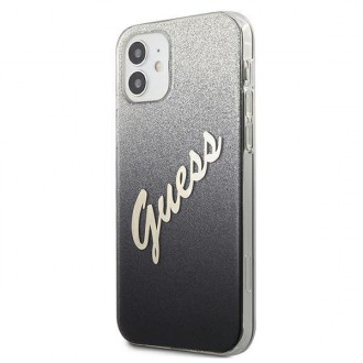Guess GUHCP12SPCUGLSBK iPhone 12 mini 5,4&quot; černý/černý pevný obal Glitter Gradient Script