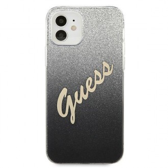 Guess GUHCP12SPCUGLSBK iPhone 12 mini 5,4&quot; černý/černý pevný obal Glitter Gradient Script