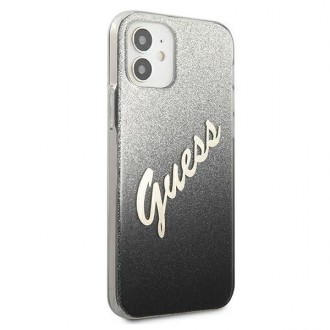 Guess GUHCP12SPCUGLSBK iPhone 12 mini 5,4&quot; černý/černý pevný obal Glitter Gradient Script