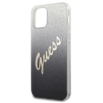 Guess GUHCP12SPCUGLSBK iPhone 12 mini 5,4&quot; černý/černý pevný obal Glitter Gradient Script