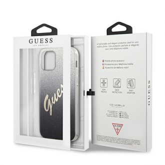 Guess GUHCP12SPCUGLSBK iPhone 12 mini 5,4&quot; černý/černý pevný obal Glitter Gradient Script