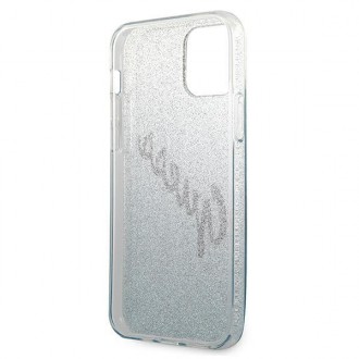 Guess GUHCP12SPCUGLSBL iPhone 12 mini 5,4&quot; modro/modré pevné pouzdro Glitter Gradient Script