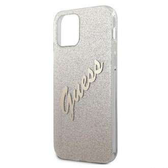 Guess GUHCP12SPCUGLSGO iPhone 12 mini 5,4&quot; zlatý/zlatý pevný obal Glitter Gradient Script