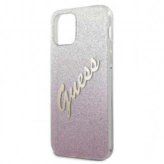 Guess GUHCP12SPCUGLSPI iPhone 12 mini 5,4&quot; růžové/růžové pevné pouzdro Glitter Gradient Script