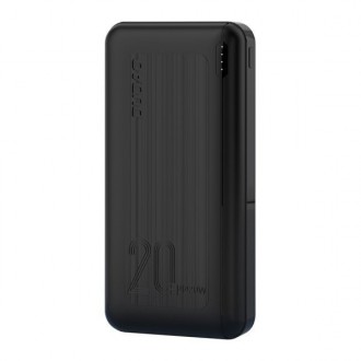 Dudao powerbank 20000 mAh Power Delivery 20 W Quick Charge 3.0 2x USB / USB Type C black (K12PQ + black)