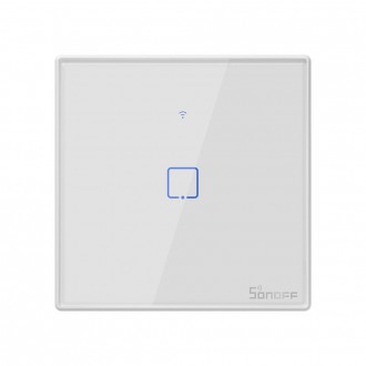 Sonoff T2EU1C-TX Single Channel Touch Light Switch Switch Wi-Fi Button White (IM190314015)
