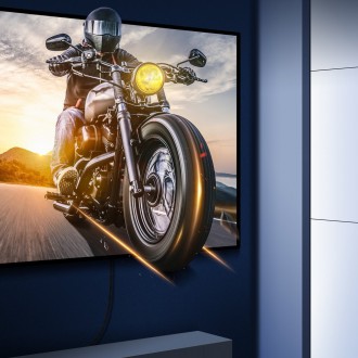 Kabel Baseus HDMI 2.1 8K 60 Hz 48 Gbps / 4K 120 Hz / 2K 144 Hz 3D eARC QMS Dynamic HDR VRR ALLM 3 m černý (CAKGQ-L01)