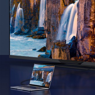 Kabel Baseus HDMI 2.1 8K 60 Hz 48 Gbps / 4K 120 Hz / 2K 144 Hz 3D eARC QMS Dynamic HDR VRR ALLM 3 m černý (CAKGQ-L01)