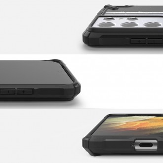 Ringke Fusion X Design durable PC Case with TPU Bumper for Samsung Galaxy S21 Ultra 5G black (Routine) (XDSG0057)