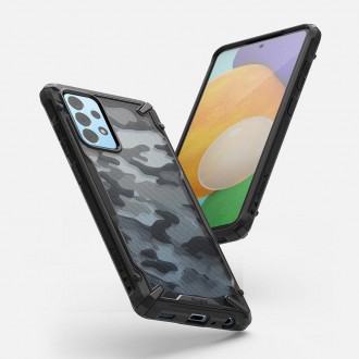 Ringke Fusion X Design durable PC Case with TPU Bumper for Samsung Galaxy A52 / A52 5G / A52s 5G Camo Black (XDSG0047)