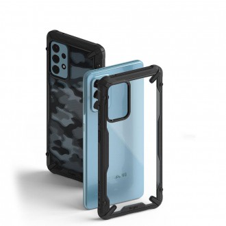 Ringke Fusion X Design durable PC Case with TPU Bumper for Samsung Galaxy A52 / A52 5G / A52s 5G Camo Black (XDSG0047)