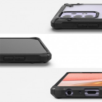 Ringke Fusion X Design durable PC Case with TPU Bumper for Samsung Galaxy A72 4G Camo Black (XDSG0048)