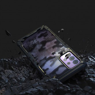Ringke Fusion X Design durable PC Case with TPU Bumper for Samsung Galaxy A72 4G Camo Black (XDSG0048)