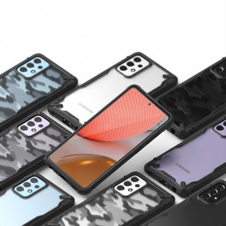 Ringke Fusion X Design durable PC Case with TPU Bumper for Samsung Galaxy A72 4G Camo Black (XDSG0048)