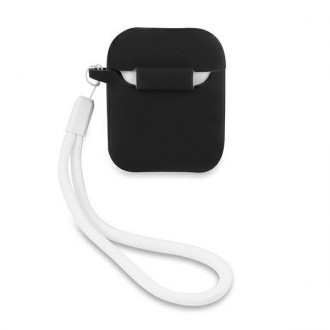 Guess GUACA2LSVSBW kryt AirPods černo/bílý silikonový Vintage