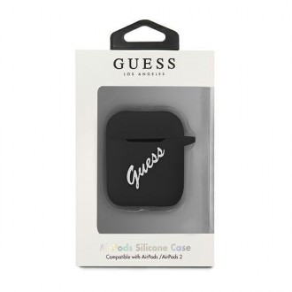 Guess GUACA2LSVSBW kryt AirPods černo/bílý silikonový Vintage
