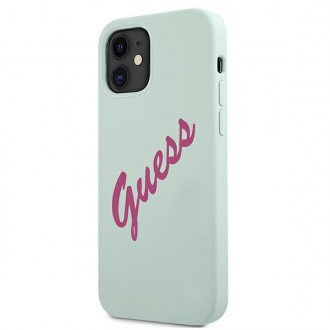 Guess GUHCP12SLSVSBF iPhone 12 mini 5,4&quot; modrý fuchsiový/modrý fuschia pevný obal silikonový Vintage