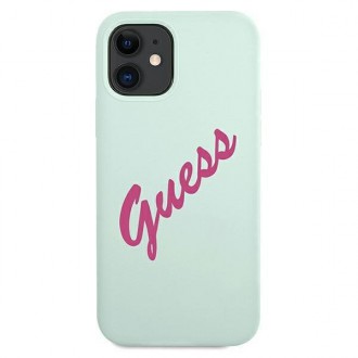 Guess GUHCP12SLSVSBF iPhone 12 mini 5,4&quot; modrý fuchsiový/modrý fuschia pevný obal silikonový Vintage