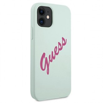 Guess GUHCP12SLSVSBF iPhone 12 mini 5,4&quot; modrý fuchsiový/modrý fuschia pevný obal silikonový Vintage