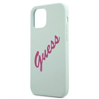 Guess GUHCP12SLSVSBF iPhone 12 mini 5,4&quot; modrý fuchsiový/modrý fuschia pevný obal silikonový Vintage