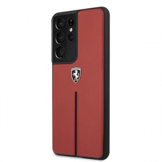 Ferrari FEOSIHCS21LRE S21 Ultra G998 červené/červené pevné pouzdro Off Track Leather Nylon Stripe