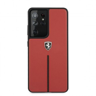 Ferrari FEOSIHCS21LRE S21 Ultra G998 červené/červené pevné pouzdro Off Track Leather Nylon Stripe