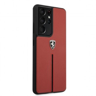 Ferrari FEOSIHCS21LRE S21 Ultra G998 červené/červené pevné pouzdro Off Track Leather Nylon Stripe