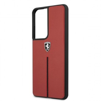 Ferrari FEOSIHCS21LRE S21 Ultra G998 červené/červené pevné pouzdro Off Track Leather Nylon Stripe
