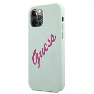 Guess GUHCP12LLSVSBF iPhone 12 Pro Max 6,7&quot; modrý fuchsiový/modrý fuschia pevný obal silikonový Vintage