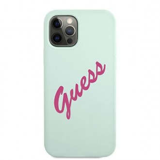 Guess GUHCP12LLSVSBF iPhone 12 Pro Max 6,7&quot; modrý fuchsiový/modrý fuschia pevný obal silikonový Vintage