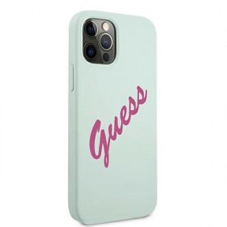 Guess GUHCP12LLSVSBF iPhone 12 Pro Max 6,7&quot; modrý fuchsiový/modrý fuschia pevný obal silikonový Vintage