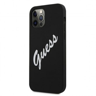 Guess GUHCP12LLSVSBW iPhone 12 Pro Max 6,7&quot; černý/bílý pevný silikonový obal