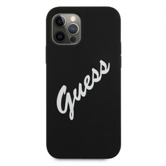 Guess GUHCP12LLSVSBW iPhone 12 Pro Max 6,7&quot; černý/bílý pevný silikonový obal