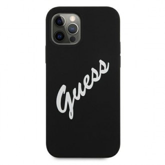 Guess GUHCP12LLSVSBW iPhone 12 Pro Max 6,7&quot; černý/bílý pevný silikonový obal